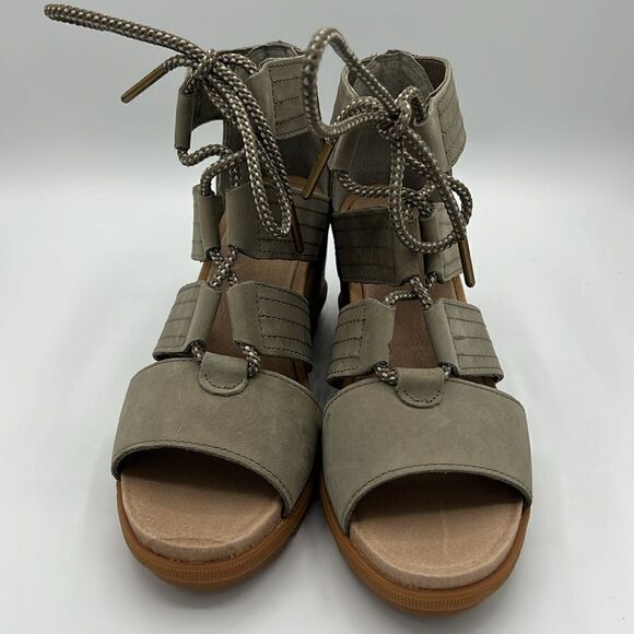 Sorel Joanie II Ghillie Lace Up Gladiator Wedge Sage Green-8.5. B45 - Picture 8 of 14